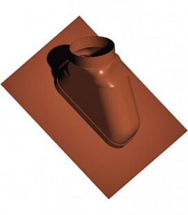 Systeme gaz d'echappement plastique Solin 25-45°, marron rouge flexible, DN60/100