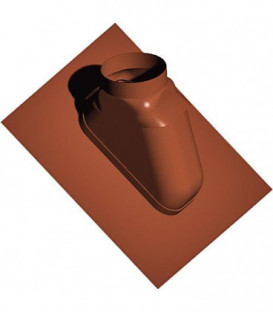 Systeme gaz d'echappement plastique Solin 25-45°, marron-rouge flexible, DN 80/125