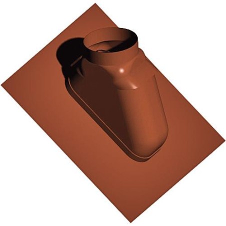Systeme gaz d'echappement plastique Solin 25-45°, marron-rouge flexible, DN 80/125