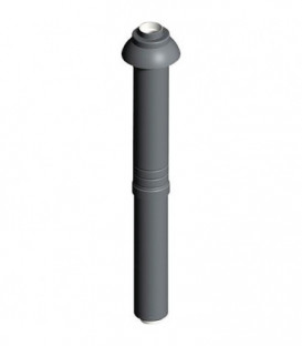 Systeme gaz d'echappement plastique Tubage noir, noir, longueur sur toit 650 mm - DN 60/100