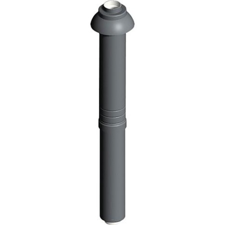 Systeme gaz d'echappement plastique Tubage noir, noir, longueur sur toit 650 mm - DN 60/100