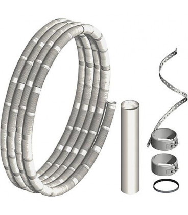Systeme gaz d'echappement plastique Tube flexible, kit base 15 m DN 80