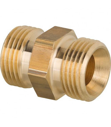 Nipple double en laiton 2 cotes 3/8" avec cone interieur 60°