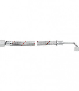 Flexible de bruleur fioul avec ecrou-raccord 3/8" et coude 90 SR 6 LLR 1250 mm. Körting