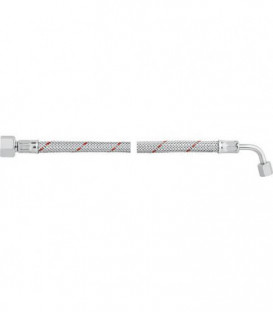 Flexible de bruleur fioul avec ecrou-raccord 3/8" et coude SR 6 LL R 1500 mm, pour Weishaupt WL 10/WL 20