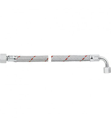 Flexible de bruleur fioul avec ecrou-raccord 3/8", coude 90 Bogen avecSR 8 L 1500 mm Hermann HL50, Giersch