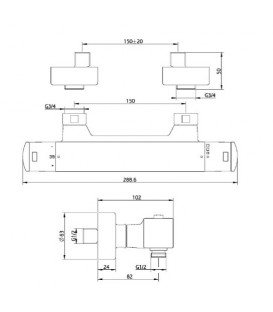 Mitigeur de Douche Thermostatique Dokos