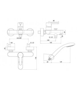 Kit Mitigeur Bain/Douche ABC