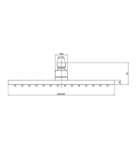 Pomme de douche,inox, 300 x 300 mm, BP D 003 KB