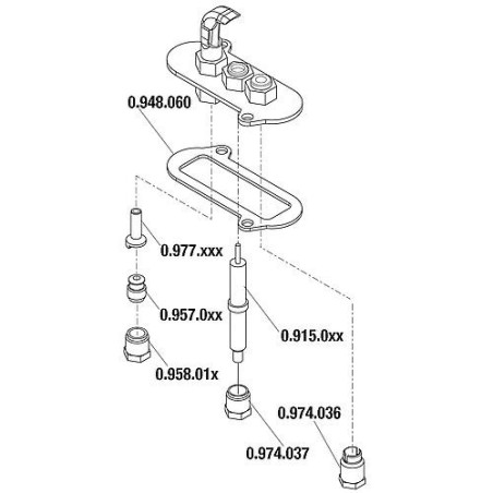 Ecrou pour fixation d element thermique convient pour 140/145/1507158/160 Ref. 0.974.036