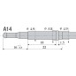 Thermocouple, 750 mm tete A14/filet M 10 Ref. 0.290.187