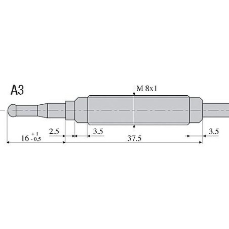 Thermocouple, 750 mm tete A3 (M8 x 1)/filet M 8 Ref. 0.200.045