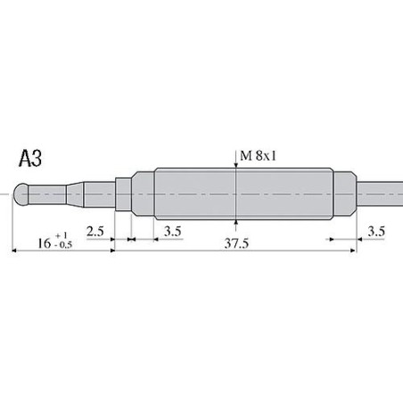 Thermocouple, 220 mm tete A3 (M8 x 1)/filet M 8 Ref. 0.200.041