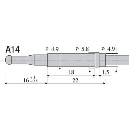 Thermocouple, 750 mm tete A14 Sonderanf./filet M 8 Ref. 0.260.138