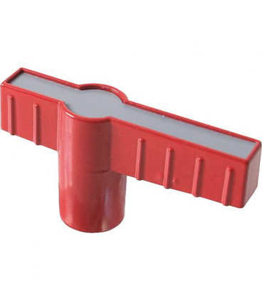 Poignee a ailettes 1 1/4" metal revetu de rouge