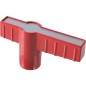 Poignee a ailettes 1 1/4" metal revetu de rouge