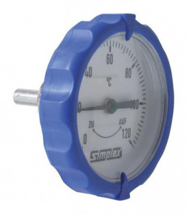 Poignee de thermometre ronde thermometre integre diam. 63mm --bleu--