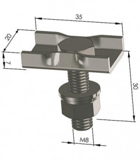 Ecrou pour rail M8x30 inox V2A 1 pièce *BG*