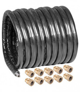 kit tuyau spirale pour pompe à chaleur DN32, 25m avec isolation et 10 x raccords 11/4"mâle