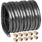 kit tuyau spirale pour pompe à chaleur DN32, 25m avec isolation et 10 x raccords 11/4"mâle