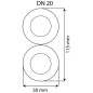 Flexible solaire 2en2 DN20, couronne 50 m avec isolation et câble sonde