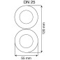 Flexible solaire 2en2 DN25, couronne 5 m avec isolation et cable sonde