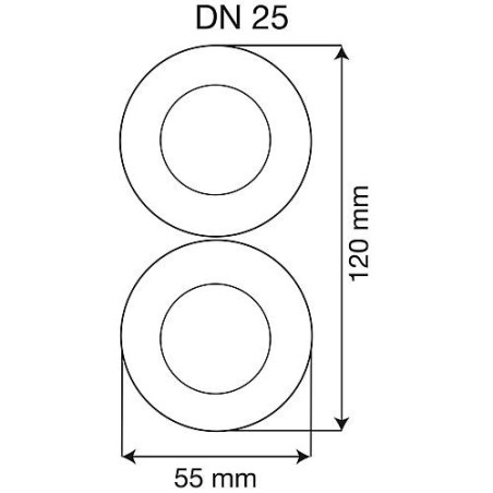 Flexible solaire 2en2 DN 25, couronne 50 m avec isolation et cable sonde