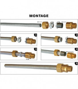 Joint conique de rechange graphite pour raccord de tube à spirale DN25