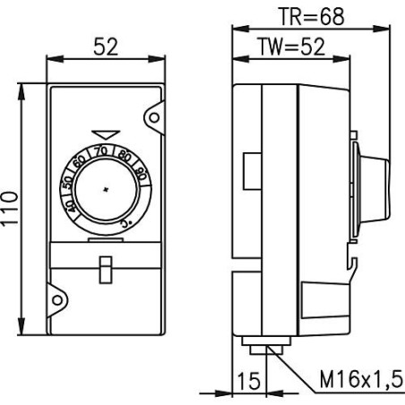 Alre thermostat de contact ATR 83.000 30 - 90°C reglage interne