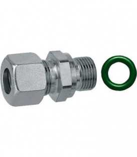 Raccord de vissage en inox G 3/8 cyl. x 10 mm joint special inclus