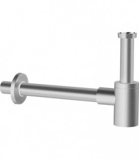 Siphon bouteille Design inox satiné, DN32 (1 1/4") x 32 version courte