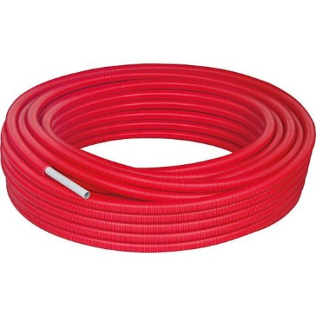 Tube multicouche PEXAL 16x2mm, rouleau de 50m dans tube de protection rouge