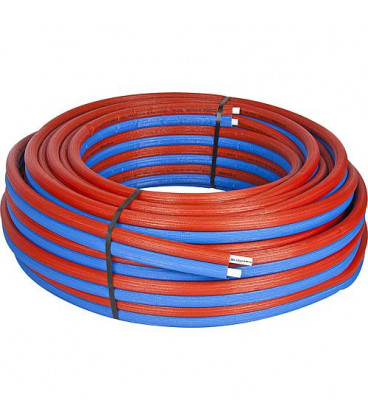 Tube multicouche double PE-RT 16x2 mm avec isolation 6 mm rouleau de 50 metres