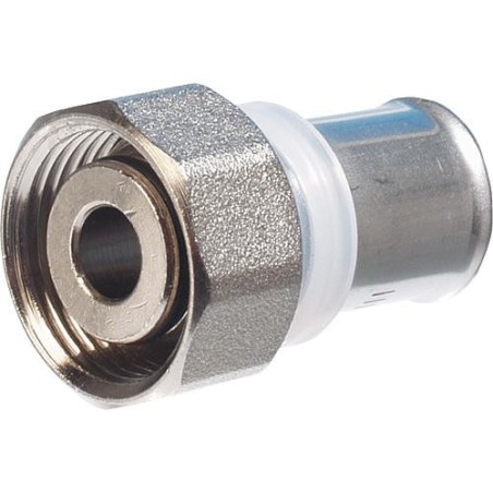 Raccord a sertir p. multi TH Raccord a vis a sertir +eurocone 20x2 - 3/4" laiton nickelé