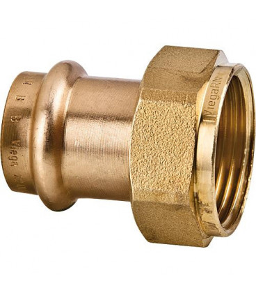 Viega Raccord Sanpress contour V 22x1 1/2`` en bronze, joint plat