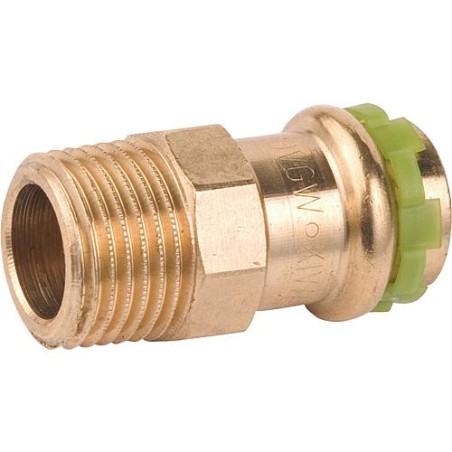 Raccord a sertir bronze, contour V, nipple de reduction, male, VC4243G, 14 mm x 3/4"