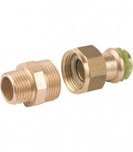 Raccord a sertir en bronze contour V, raccord visse male joint plat, P 4331 G 18x3/4