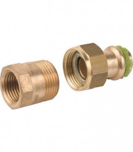 Raccord a sertir en bronze contour V, raccord visse fem joint plat, P 4330 G 54x2