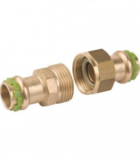 Raccord a sertir en bronze contour V, raccord visse joint plat, P 4330 diam. 42 mm