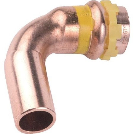 Raccord à sertir en cuivre gaz coude 90° fem/male, diam. 42 mm PG 5001 Gaz, Contour V