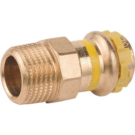 Raccord a sertir en bronze gaz Nipple de reduction avec filet male 22x3/4 PG 4243G Gaz contour V