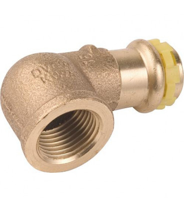 Raccord a sertir en bronze gaz Coude 90° avec filet fem 22x1/2 PG 4090G Gaz contour V