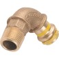 Raccord a sertir bronze gaz Coude a visser 90° avec filet mâle 18x1/2 PG 4001G Gaz contour V