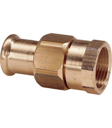 Raccord a sertir en bronze contour M Raccord a vis fem/fem 15x3/4" Type 6330g, joint plat WG907