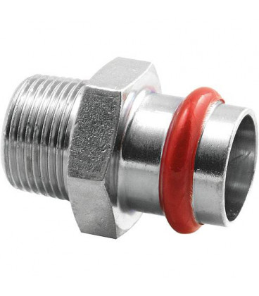 Acier C Contour V Raccord A sertir Manchon femelle avec sortie male 15 mm x DN 20 (3/4")