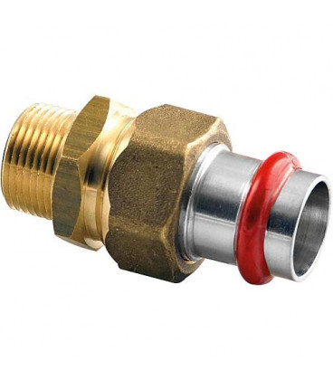 Acier C Contour V Raccord A sertir Raccord ecrou tournant Male joint plat 15 mm X DN 15 (1/2")