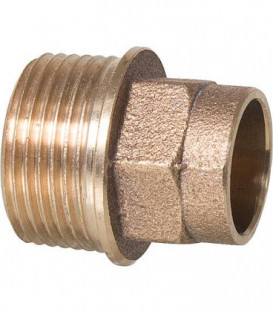 Raccord a souder bronze 4243g Nipple de transition avec fil. male 14 mm x 3/4"