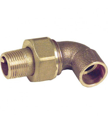 Raccord a souder bronze 4098g Raccord a vis coudé 90°, 14mm x1/2" male joint conique