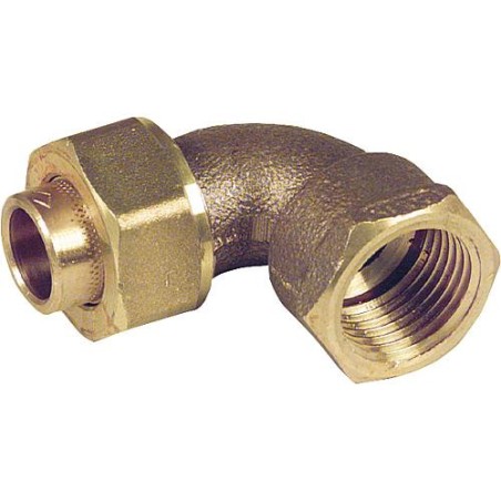 Raccord a souder en laiton rouge 4096g Raccord a vis coude 90° joint conique 22-R 3/4" fem/fem WG906 "