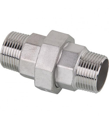 Raccord a vis male/male 1/4", V4A, joint plat